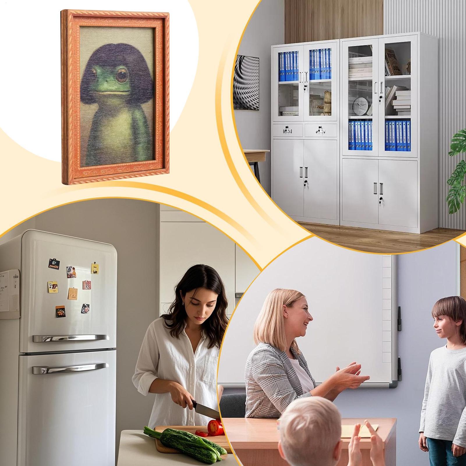 개구리 자석 나무 장식품 예술적인 사진 프레임이 있는  - Kitchen Appliances Photos 리뷰 및 가격